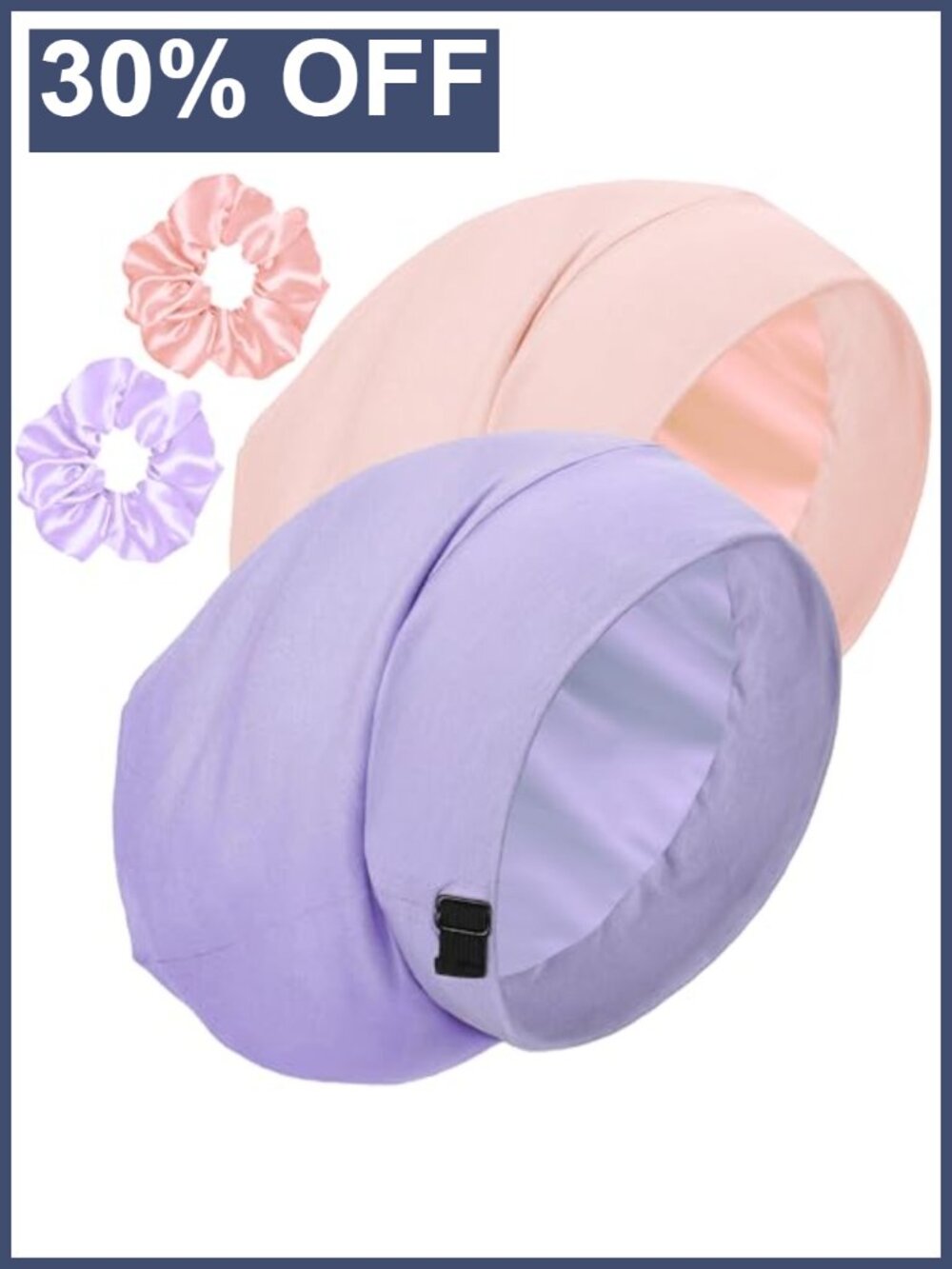 Cooling Viscose Lined Sleep Bonnet for Women Adjustable Hair Wrap